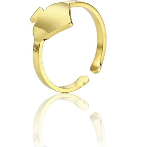 RIR Stainless Steel Handmade Rose Gold Letter Element Q Adjustable Ring Black Peach King Head Q Casino Gambler Ring Unique Gift