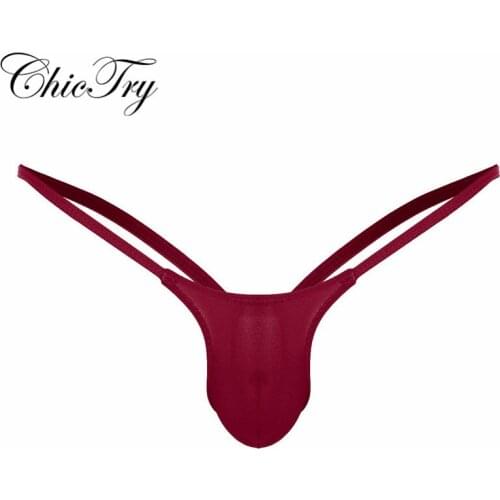 Sexy Male Mens Lingerie Low Rise Jockstrap Open Back Stretch Bikini G-string Underwear for Bedtime Surprise Nightwear Panties