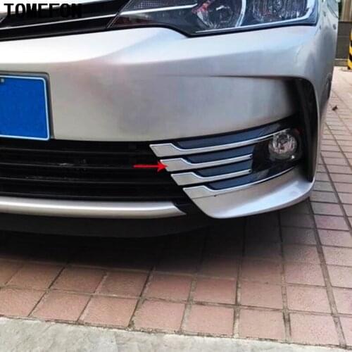 TOMEFON For Toyota Corolla 2017 Facelift ABS Chrome Front Bumper Fog light Surround Moulding Trim Foglight Lamp Overlay 8pcs