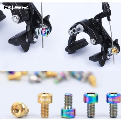 C Brake Screws 2PCS M6x10mm Allen Key Ultra-light titanium alloy v brake leather road bike brake screws