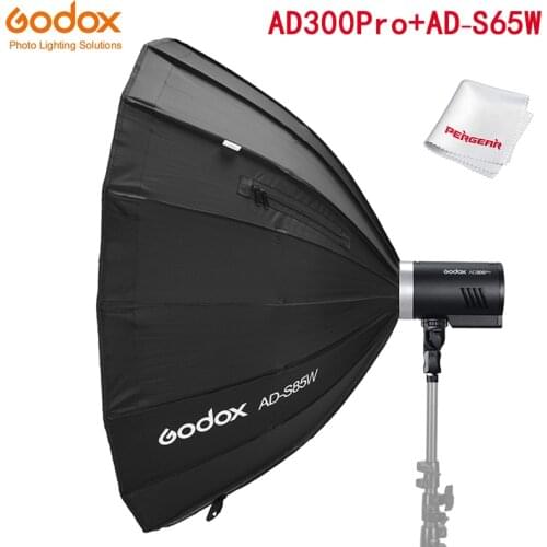 Godox AD300 Pro All-in-One Outdoor Flash AD300Pro &Godox AD-S85S 85cm White Deep Parabolic Softbox with Honeycomb Grid Softbox