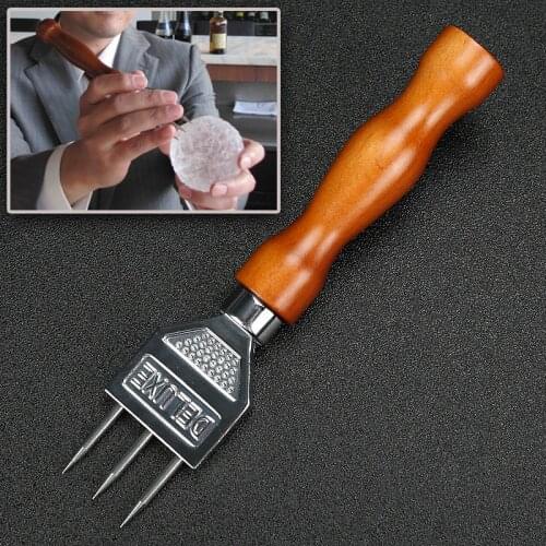 WOFU Direct Shipping Stainless Steel Ice Chisel Ice Removal Ice Pick Crushed Ice Barware Bar Tools Bar Accessories Trident