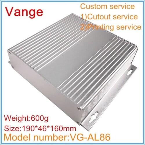 1pcs/lot sand blasting wall mounted metal housing 190*46*160mm 6063-T5 aluminum enclosures cases diy shell for electrical device