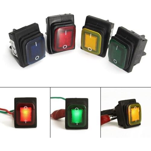 1pcs Waterproof Car Boat Marine On-Off 4 Pin LED Rocker Toggle Switch Momentary