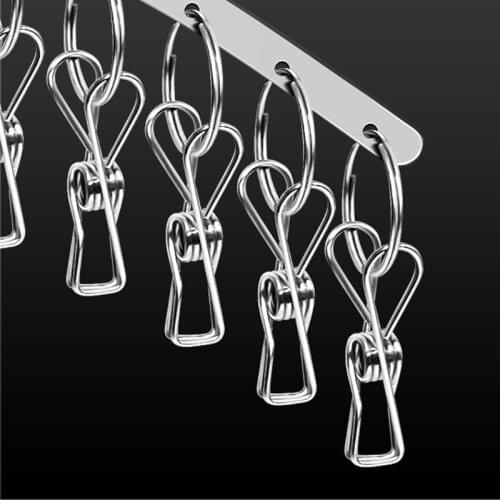 20 Clips Stainless Steel Windproof Clothespin Laundry Hanger Sock Drying Rack HX6D