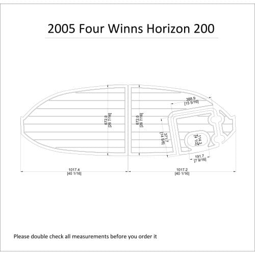 2005 Four Winns Horizon 200 Swim Platform Pad 1/4" 6mm Boat EVA Teak Decking
