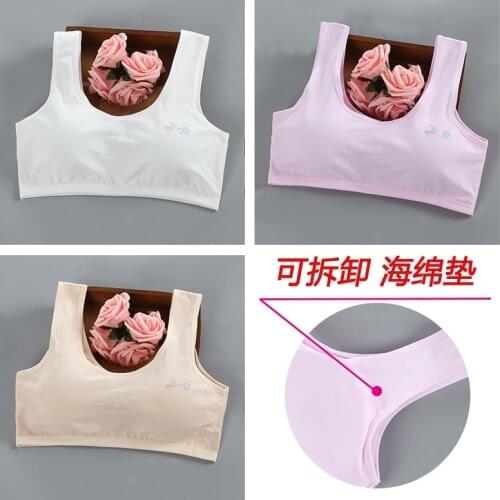 3Pcs/Lot Double-deck Large Bras Cotton Puberty Young Girl Sport Tops Training Kids Vests Girls Underwear Children Bra for 16-25Y