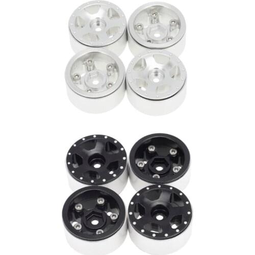 4pcs Metal Wheel Rim Beadlock Hubs Set for 1/24 Axial SCX24 9008 RC Car Crawler 69HE
