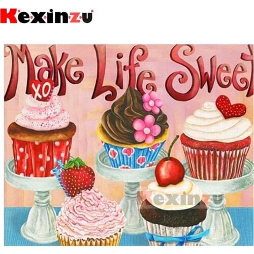Kexinzu 5d diamond painting full Square/Round diamond embroidery-Ice cream-rhinestone DIY mosaic Cross Stitch 3D Home Decor Y467