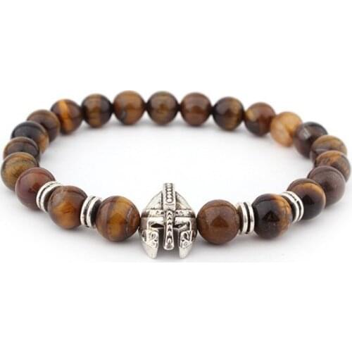 8mm tiger eye Punk multicolor Agate Chakra Healing Reiki Buddha Yoga Bracelet elastic adjustable Volcanic Stone Bangles erf2