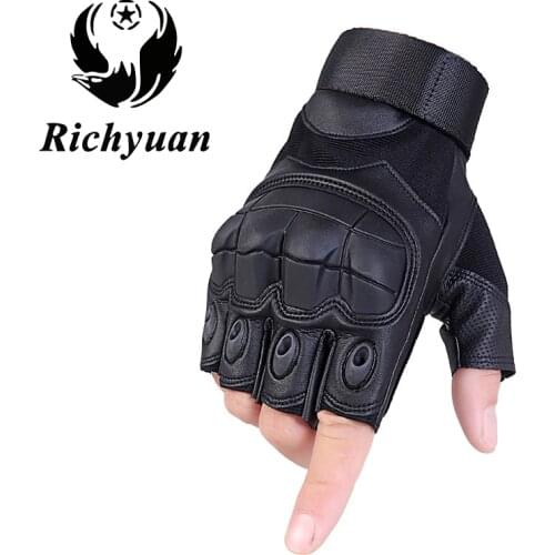 Army Tactical Fingerless Military Hard Knuckle Half Finger Gloves Airsoft Paintball Bicycle Shooting Antiskid Protection For Men