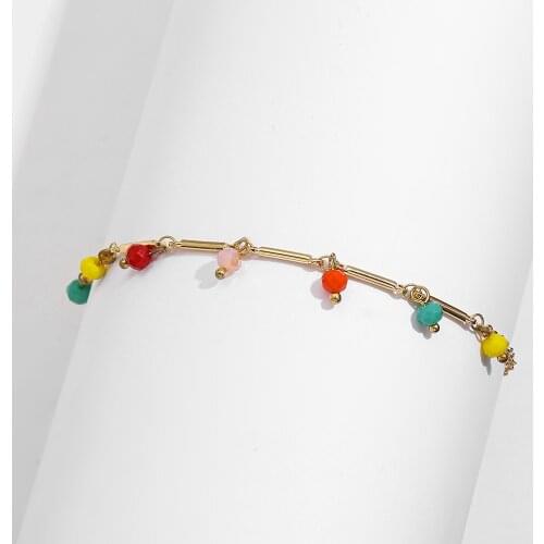 Multicolor Small Beaded Anklet For Women Gold Color Thin Beads Charm Anklet Bracelets Femme Bohemia Foot accessories