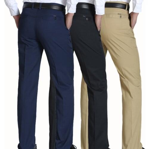 2020 Casual Pants Men 100% Cotton Size 40 Spring Summer Straight Pant 55-100 kg Men Wear Comfortable warm Trousers Male Clothing