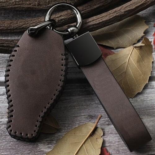 Genuine leather car key cover keychain case for Mercedes benz CLS CLA GL R SLK AMG A B C S class Remote holder accessories