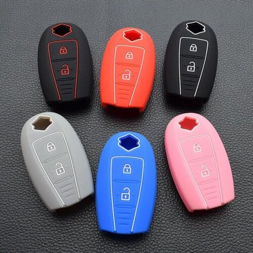 10 units Silicone rubber car key cover case for Suzuki SX4 SCORSS Swift Sport remote 2 button remote key without logo