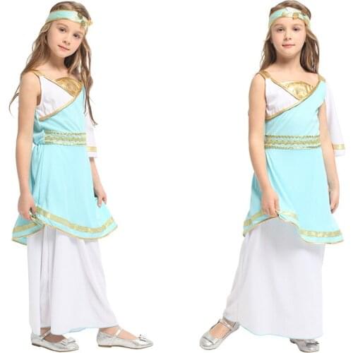 Kids Greek Goddess Cosplay Girls Venus Athena Costumes Halloween Purim Party Masquerade Arabian Princess Role Play
