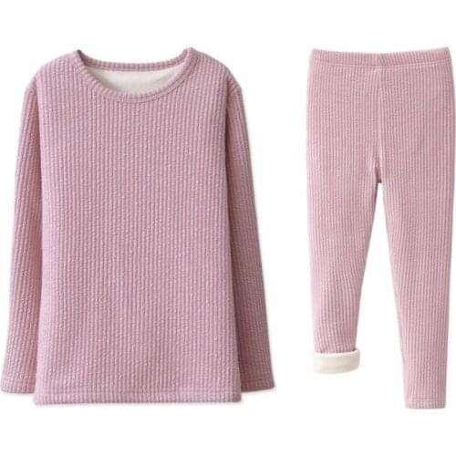 Childrens sweaters in autumn and winter plus velvet thickening boys and girls base set to keep warm clothes baby bottoming shir