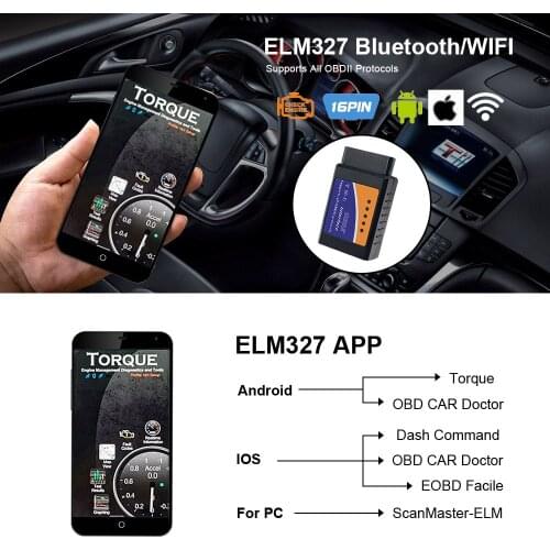 WIFI ELM327 V1.5 PIC18F25K80 For IOS Android OBD2 Scanner Bluetooth ELM 327 1.5 Diagnostic Adapter Scan Tool ELM327 Code Reader