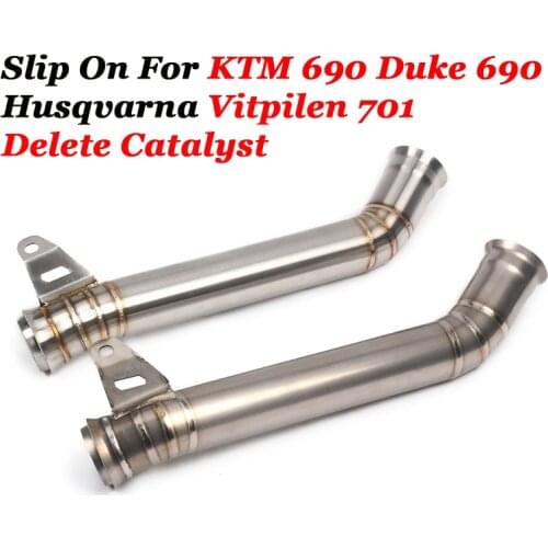 For KTM 690 Duke 690 Husqvarna 701 Svartpilen Motorcycle Exhaust Front Middle Link Pipe Catalyst Delete Enhanced Air Pressure 69