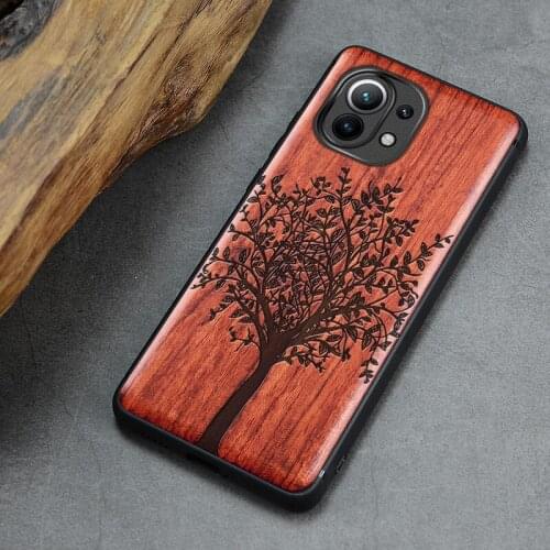 For Xiaomi Mi 11 Ultra Case Boogic Original Wood funda Mi 11 Pro Wood Cover Phone Case For Xiaomi mi 11 Ultra