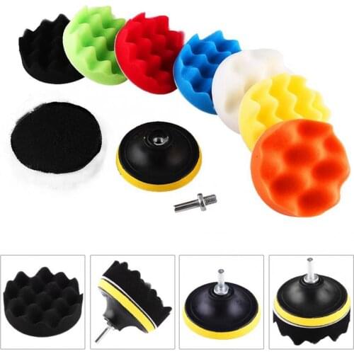 10Pcs 3/4 inch Sponge Polishing Buffing Waxing Pad Kit For Car Polisher Buffer With Drill Adapter Car Wash Sponges