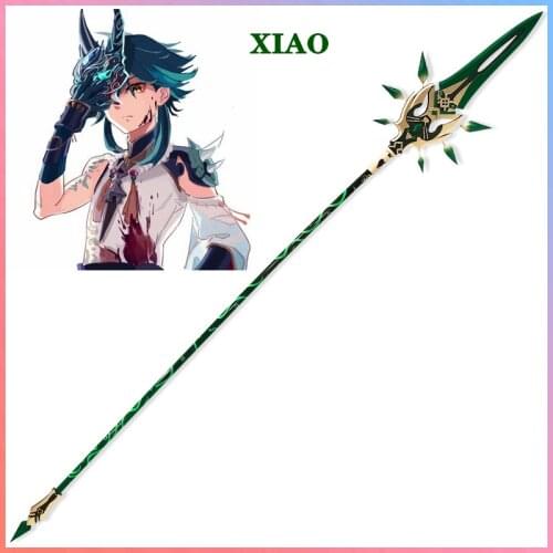 Game Genshin Impact Cosplay Props Anime Project Guardian Yasha XIAO EVA Mask PVC Weapon Spear Halloween Accessories Kids Toys