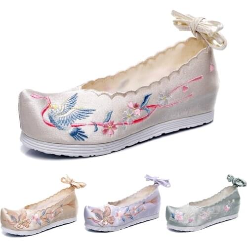 Chinese Traditional Hanfu Phoenix Embroidery Single Shoes Sandals Women Princess Dance Yue Opera Stage Performance Lace Up Boots