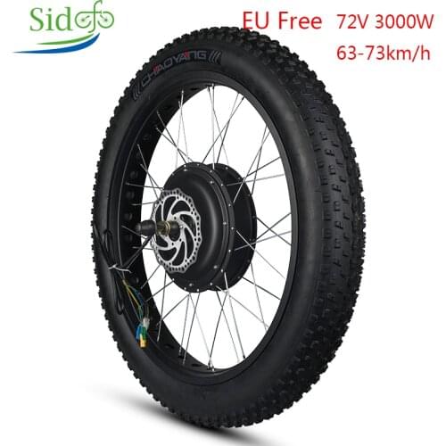 Ebike Conversion Kit 20 26 MTB Motor Wheel Electric Motor 72V Fat Bike 3000W Hub Motor Bike Rear Wheel Electric Bike Kit