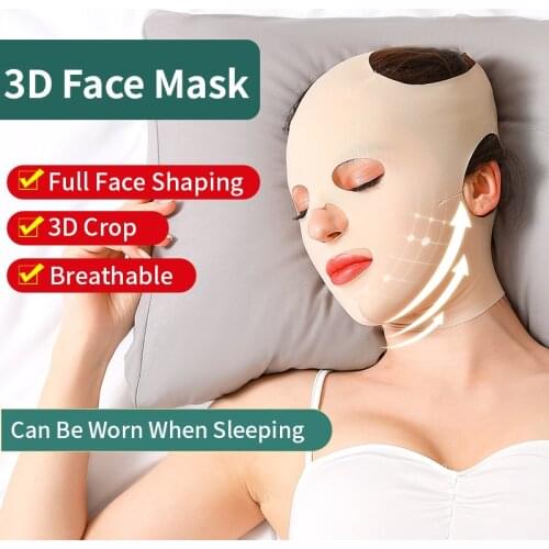 Full Face Lift Sleeping Mask Cheek Chin Slimming Belt Strap Face Mask Slimming Bandage Thin Facial Massage Shaper