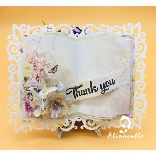 Metal Cutting die Cut Vintage Lace Open Book die photo frame DIY Scrapbook Paper Craft Handmade Card Album Punch Art Cutter