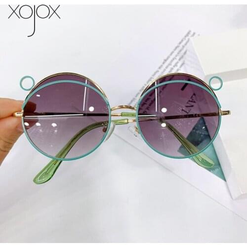 XojoX Fashion Metal Children Sunglasses Girls Boys Cartoon Round Sun Glasses Kids Cute Goggles Lovely Baby Eyeglasses UV400