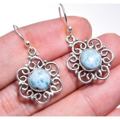 Fashon Women Jewelry Round Imatition Opal Dangle Earrings Bridal Wedding Engagement Set Gifts