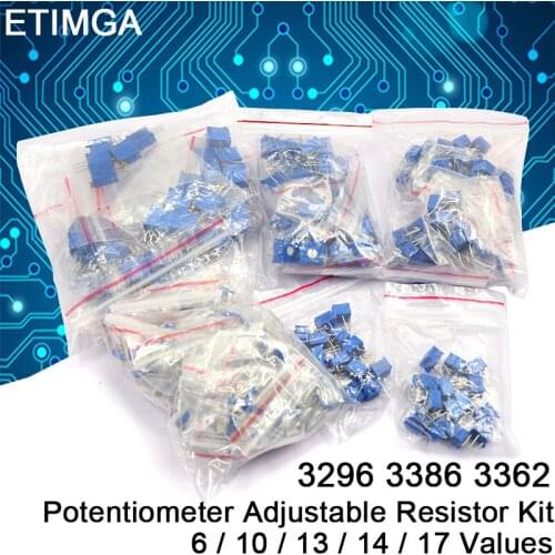3296W 3386 3362 Potentiometer Kit Adjustable Resistor Kit 10Ω ~ 10M ohm Sample Bag