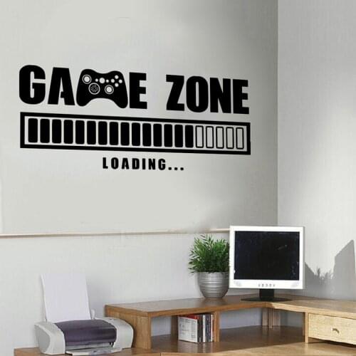 Eat Sleep Game Zone Loading Wall Sticker Playroom Video Gamer Gaming Xbox Player Wall Decal Bedroom Vinyl Decor