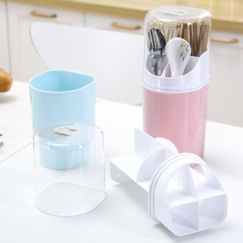 Wall Mounted Chopsticks Cage No Hole Kitchen Tableware Storage Chopsticks Rack Portable Plastic Chopsticks Tube