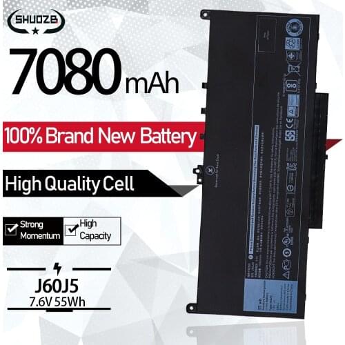 New J60J5 MC34Y 0MC34Y J60J5 Laptop Battery For Dell Latitude E7270 E7470 E7260 Battery 7.6V 55WH 7080mAh