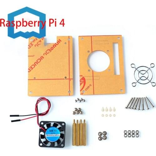For Raspberry Pi 4 3B 3B+ Transparent Acrylic Case Cooling External Fan Compatible for Raspberry Pi 3 Model B+ 3B Shell