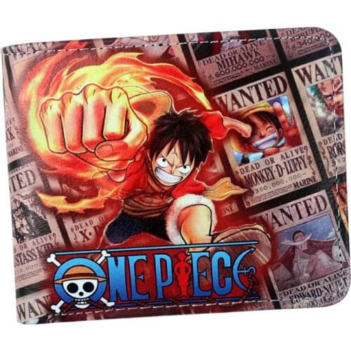 Wholesale new arrival 2018 anime wallet one piece luffy/Ace Cosplay PU men purse Wallet for credit cards Card Holder