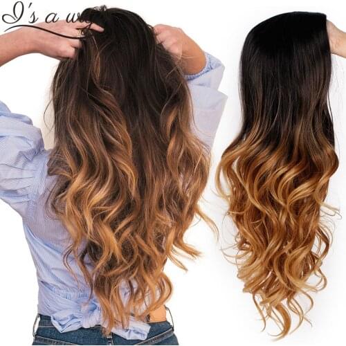 Is a wig Ombre Brown Wig Long Wavy Synthetic Wigs for Women Blonde Gray White Black Red Wig Glueless Hair can be Cosplay
