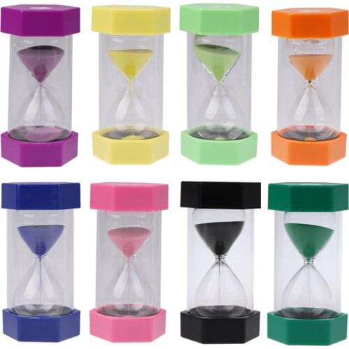 New 5/10 Minutes Sandglass Hourglass Sand Timer Clock Kitchen Colorful Hourglass Office Desk Decor Accessory Birthday Gift Toy