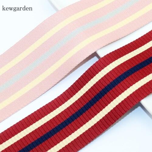 Kewgarden 38mm 1-1/4" Stripe Satin Ribbons Handmade Tape DIY Bowknot Accessories Cotton Riband 3m/lot