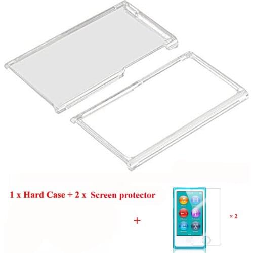 Clear Hard Front and Back Plastic Cover Case For Apple iPod Nano 7 7TH 8 8TH Generation with Films