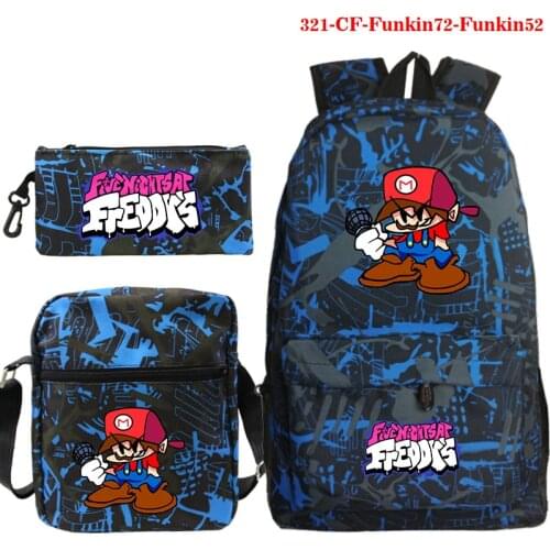 Mochila Friday Night Funkin School Backpacks 3 Pcs/Set Bookbags With Pencil Bag Girls Boys School Bags Canvas Laptop Rucksack