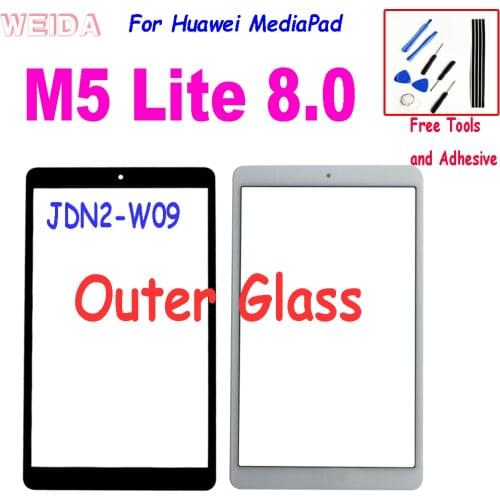 New For Huawei MediaPad M5 Lite 8.0 JDN2-W09 Touch Screen Front Glass Outer Glass Lens Panel for M5 Lite 8.0 Touch not LCD