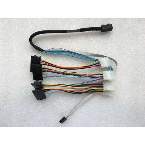 Standard Mini SAS SFF-8643 to 4 SAS 29pin SFF-8482 data Server Cable 60CM