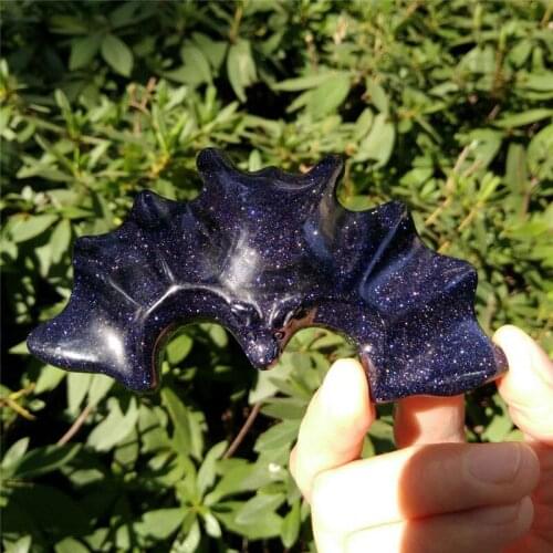 Gorgeous Gemstone Bat Hand Carved Gemstone Animal Tiny Totem Statue Stone Quartz