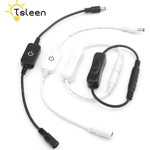 Inline Switch On Off with Female Male Power Cable 5.5x2.1mm DC Connector Jack Wire Switch 5V 12V 24V for CCTV LED Strip Light