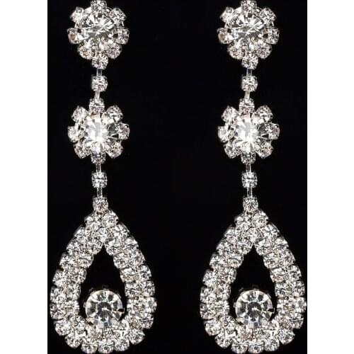 YFJEWE 2017 New Fashion Classic Hot Sale Temperament Exaggerated Rhinestone Crystal Earrings For Women Wedding Gifts #E057