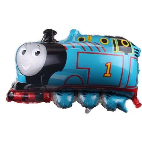 1pc Train Car Foil Balloons Globos Blue Car Theme Party Supplies Birthday Party Decoration Kids Boy Toy Ballons Baby Shower Ball