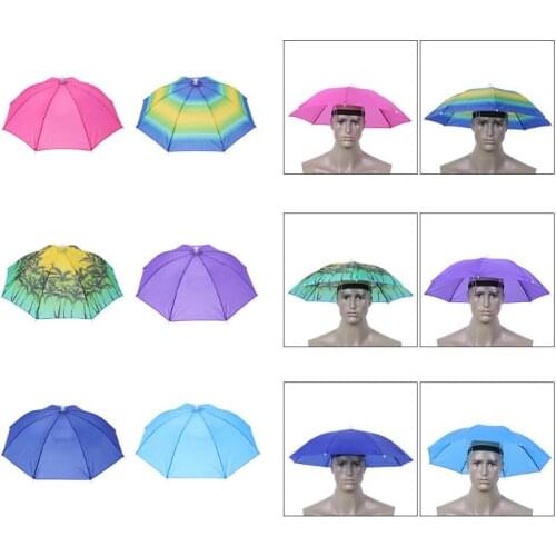 Portable Head Umbrella Hat Fishing Caps Anti-Rain Fishing Anti-Sun Umbrella Hat Adults Children Unisex Outdoor Pesca Sports Cap